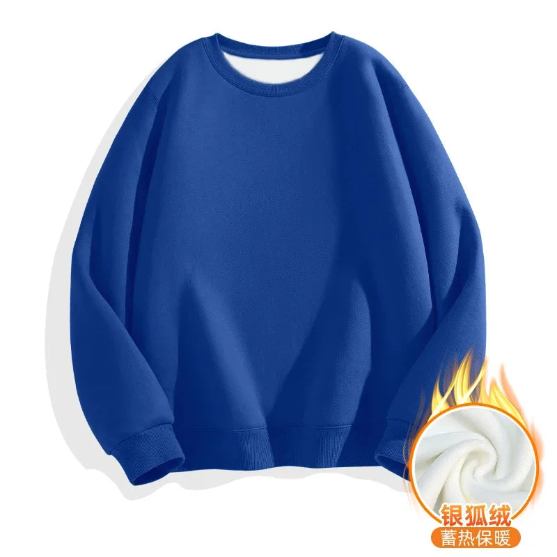 LEGIBLE 2025 Autumn Winter Woman's Hoodies Oversize Female Loose Solid Thicken Fleece Warm Women Sweatshirts Lady