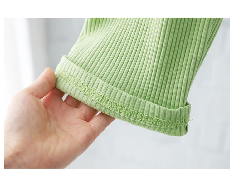 Summer Girls T-Shirt Set Short Sleeve Lapel Pullover Tops Elastic Waist Straight Pants Girl Casual Clothes 2Pcs Suits