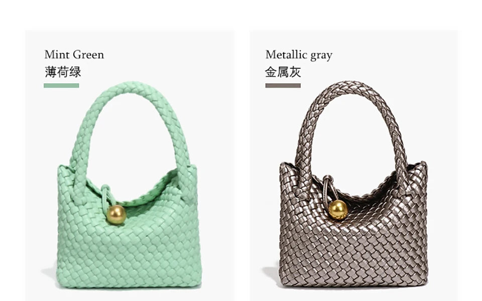 Woven Shoulder Bag for Women Crossbody Tote Bag for Women Small Handbag Vegan Leather Purse Tote Handbag Hobo Bag
