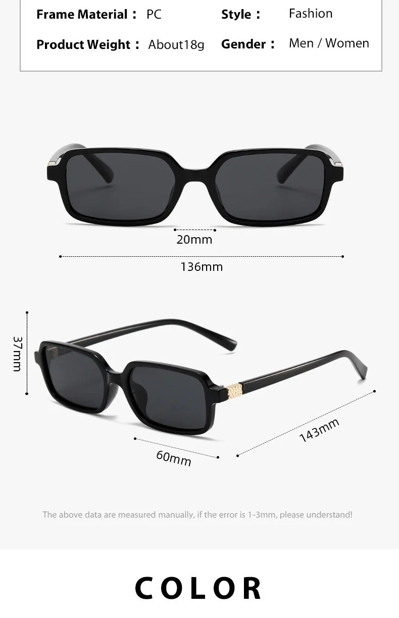 Polarized Small Square Sunglasses Men Women Driving Shades Uv400 Fashion Retro Vintage Sun Glasses Summer Trendy Travel Eyewear