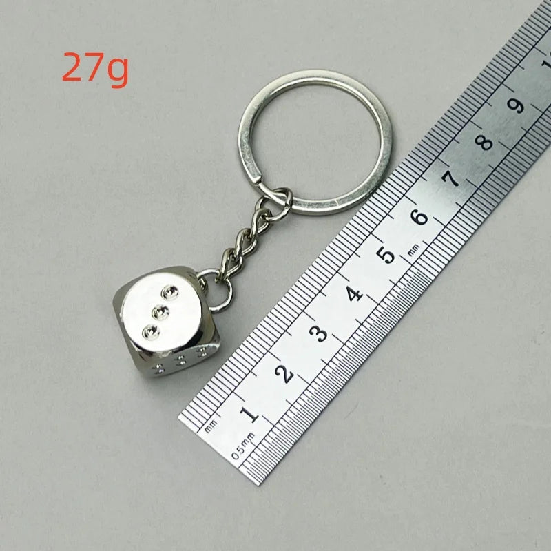 Fashionable Multi functional Keychain Casino Style Lucky Dice Black 8 Lucky Chip Pendant Mountaineering Buckle Bottle Opener