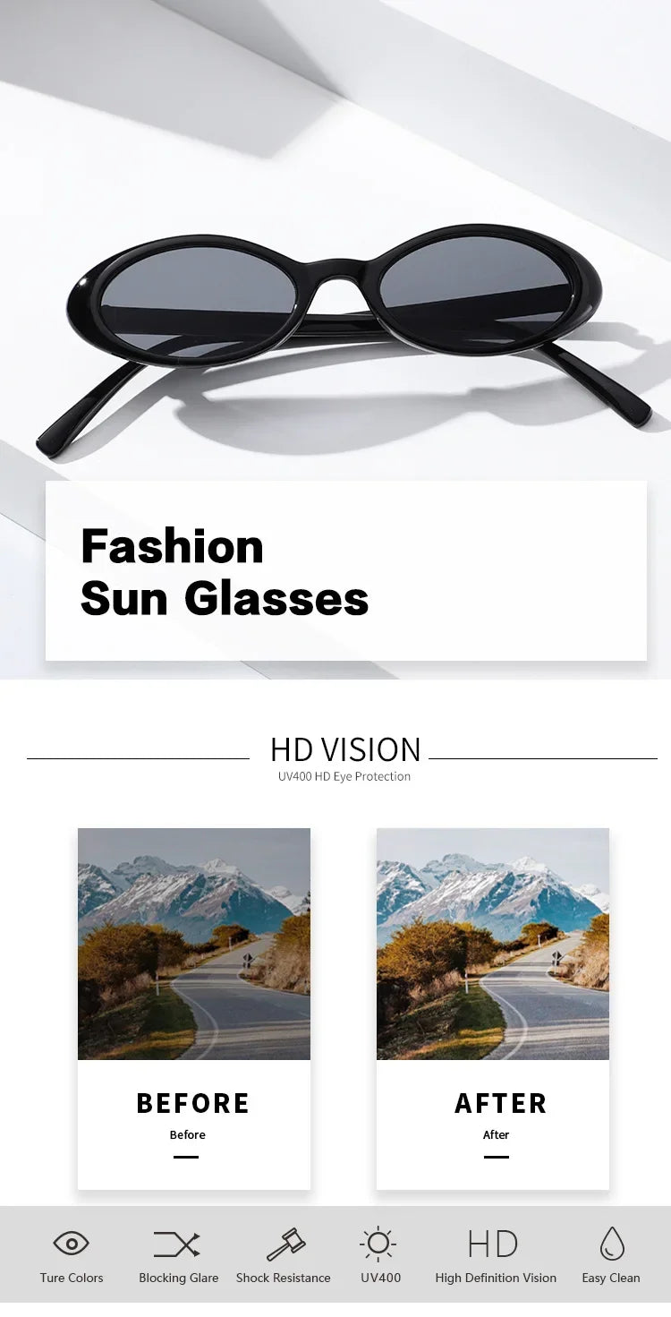 Sexy Small Oval Women's Sunglasses 2025 New Fashion Leopard Brown Hot Sun Glasses Female Retro Colorful Shade Eyeglass