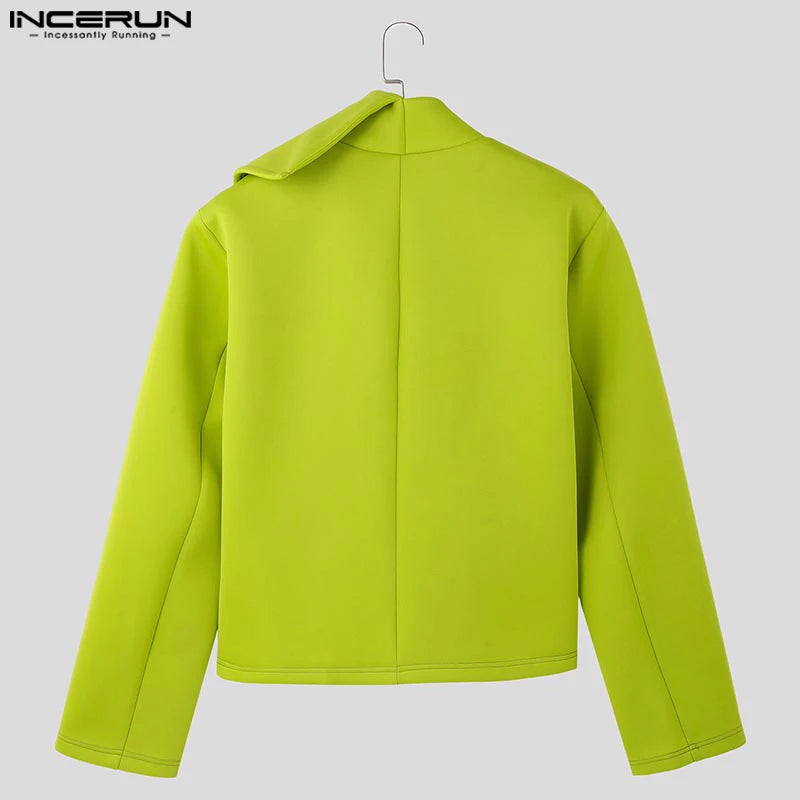 Stylish Casual Style Tops INCERUN New Men Deconstruction Design Solid Loose Jackets Handsome Male Long Sleeved Jackets Coat 2025