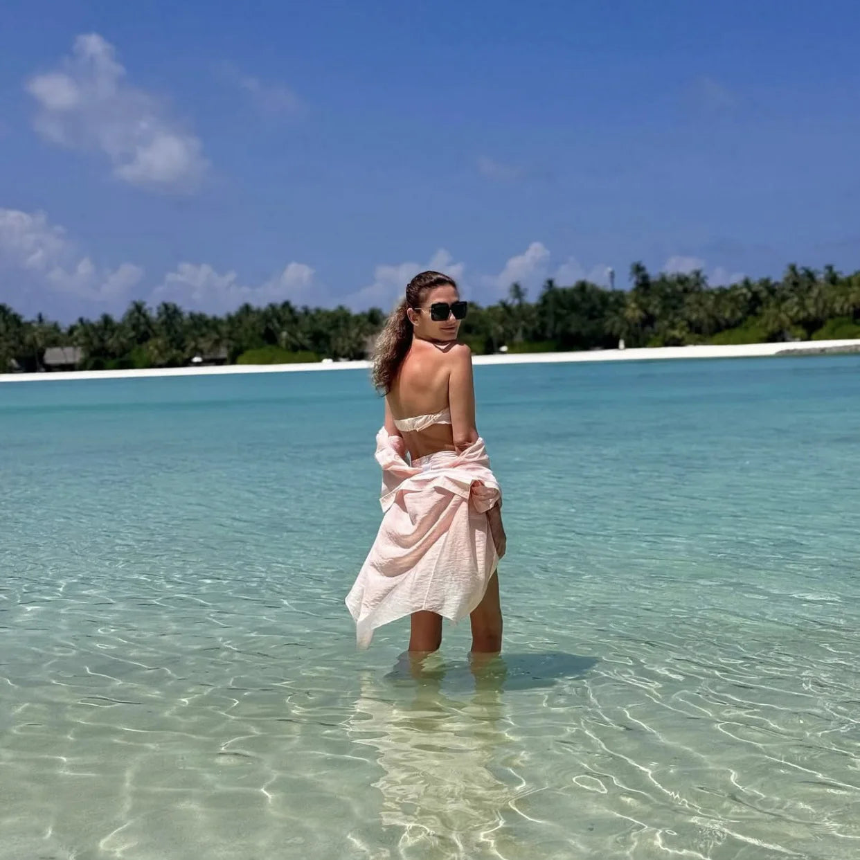 Casual 2 Piece-Set Summer Female Cover up And Ruffled Mini Skirt Lace-Up Beach Holiday See-Through Loose Women's Outfits