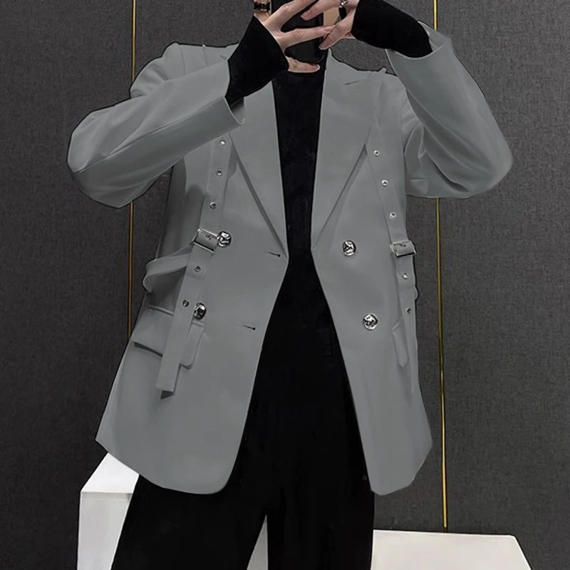 INCERUN Korean Fashion Men Blazer Casual Long Sleeve Solid Tops Pocket Button Steetwear Male Outfits Well Fitting Vintage Coats