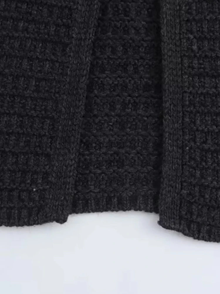 TRZA-Women's Front Button Knit Cardigan Sweater, O Neck, Long Sleeve, Female Outerwear, Chic Tops, Fashion