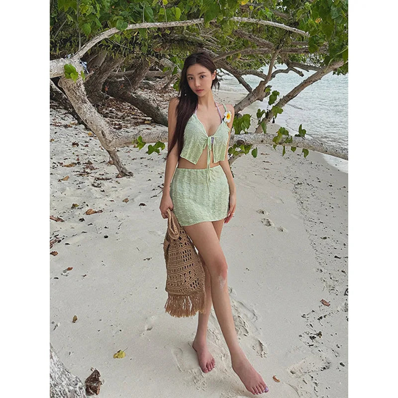 Spring/Summer Pure Desire Hot Girl Sexy Bikini Cover Beach Swimsuit Set For Women