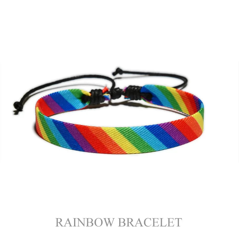 Meetvii Arabic Scarf Style Woven Bracelet for Women Men Handmade Ethnic Wave Dot Colored Ribbon Bracelets Jewelry