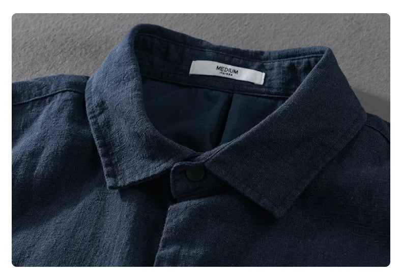 Spring and Autumn New Comfortable Linen Mens Jacket Loose Simple Casual Youth Versatile Cotton Linen Men Clothing FY202