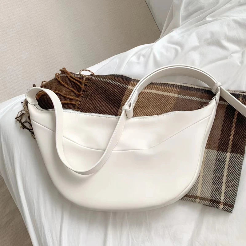 Zipper Women's Bag Korean Designer Middle Hobos Women Handbags High Quality PU Leather Ladies Shoulder Crossbody Bag Whole Sale