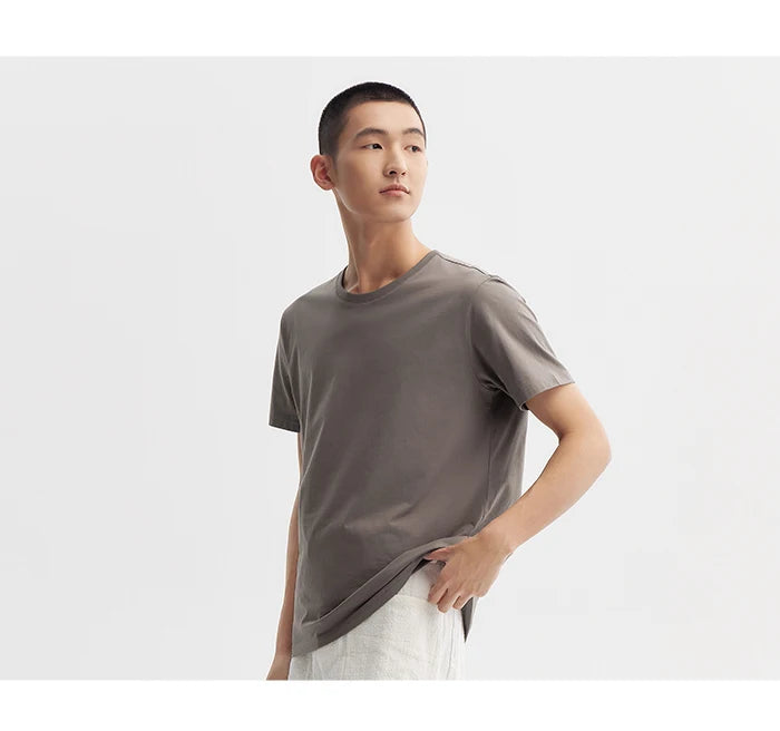 Semir Short Sleeve T-Shirt Men 2024 Summer New Simple Solid Colour Top Slim Pullover Summer Clothing T Shirt