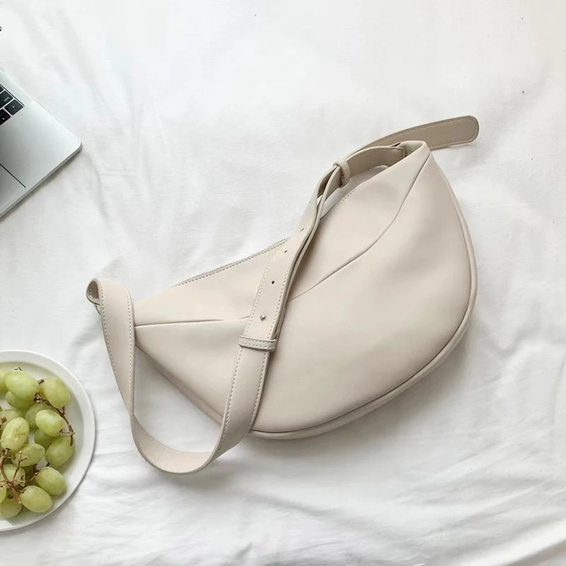 Zipper Women's Bag Korean Designer Middle Hobos Women Handbags High Quality PU Leather Ladies Shoulder Crossbody Bag Whole Sale