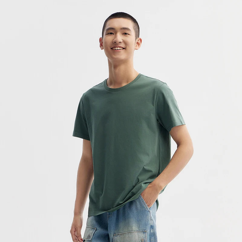 Semir Short Sleeve T-Shirt Men 2024 Summer New Simple Solid Colour Top Slim Pullover Summer Clothing T Shirt