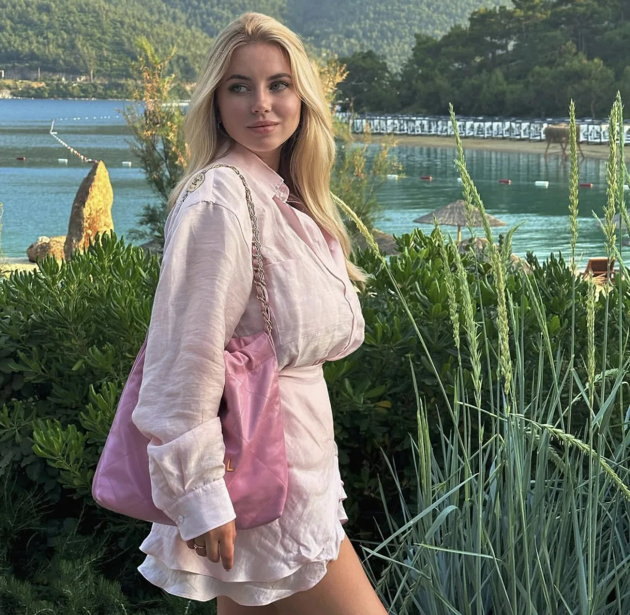 Casual 2 Piece-Set Summer Female Cover up And Ruffled Mini Skirt Lace-Up Beach Holiday See-Through Loose Women's Outfits