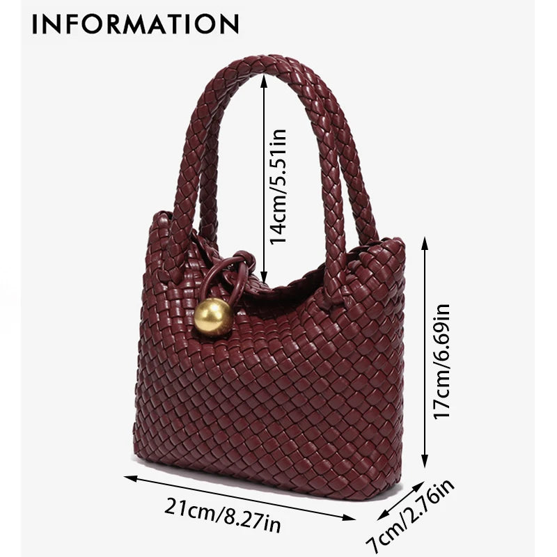 Woven Shoulder Bag for Women Crossbody Tote Bag for Women Small Handbag Vegan Leather Purse Tote Handbag Hobo Bag