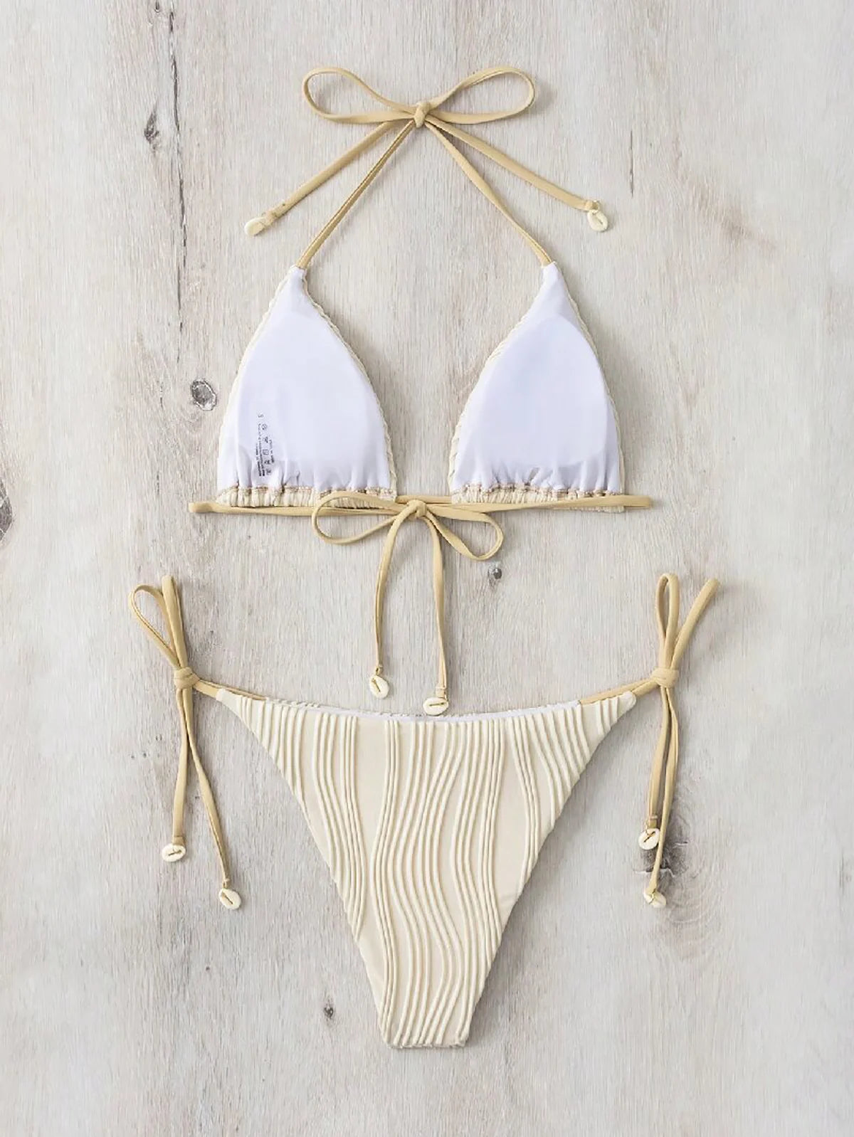 2025 New Tight Two-Piece Bikini Set Sexy Women Solid Halter Swimsuit Hollow Backless Swimwear Summer Push Up Beach Bathing Suit