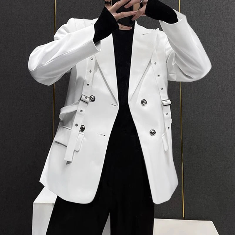 INCERUN Korean Fashion Men Blazer Casual Long Sleeve Solid Tops Pocket Button Steetwear Male Outfits Well Fitting Vintage Coats