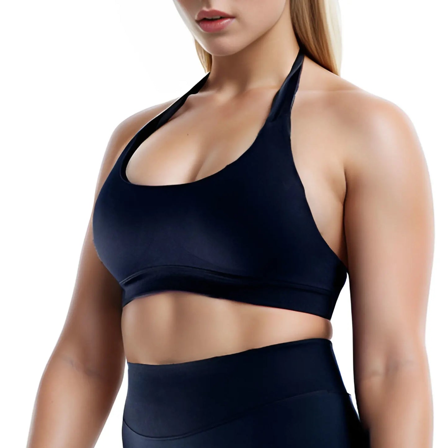 NCLAGEN Sports Bra Women Seamless Halter Top High Support Push-up Open Back Gym wear Fitness Yoga Workout underwear
