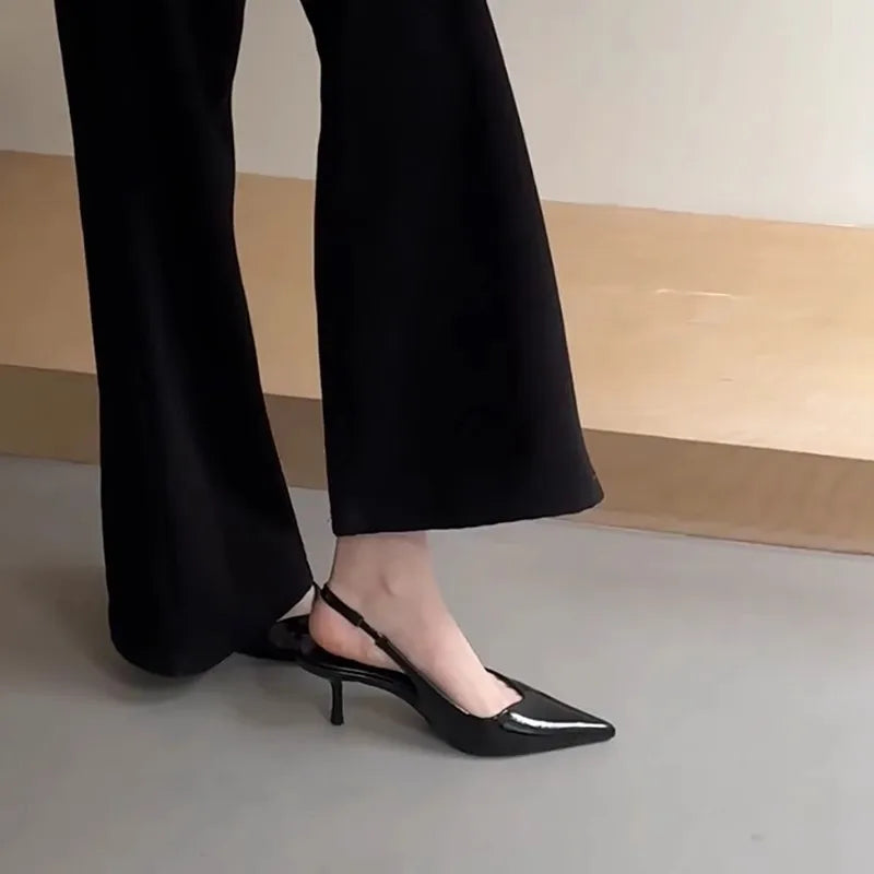 New Spring and Summer Fashion Sexy Banquet Casual Women's Shoes Solid Color Light Mouth Stiletto Heels Pointed Toe Toe Sandals