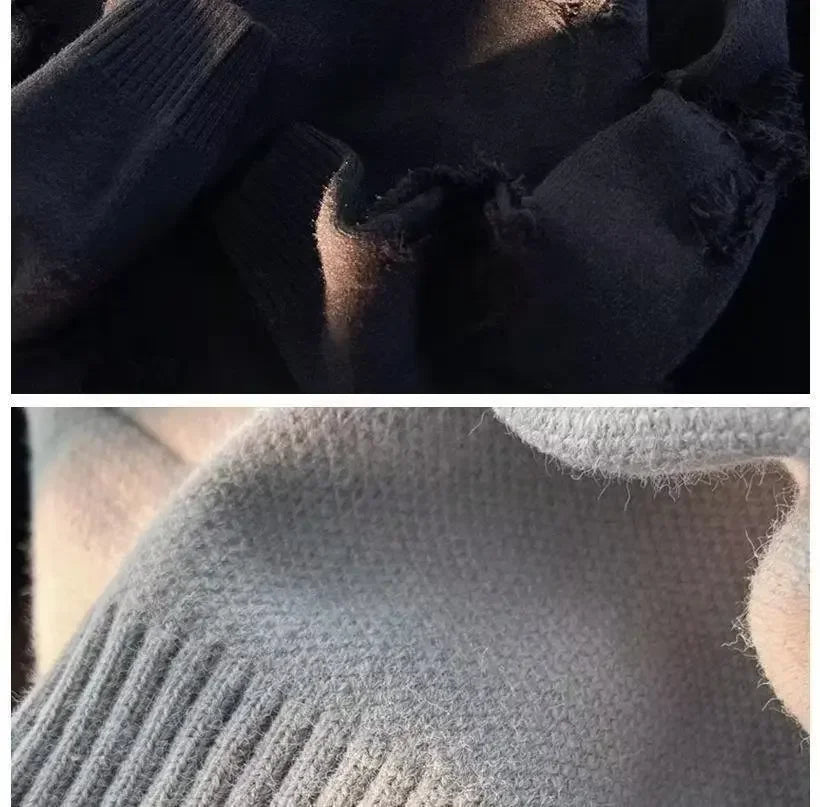 Unisex Round Neck Sweater Casual Trendy Knitted Top Solid Color Loose Fit Versatile For Men Women Hong Kong Style