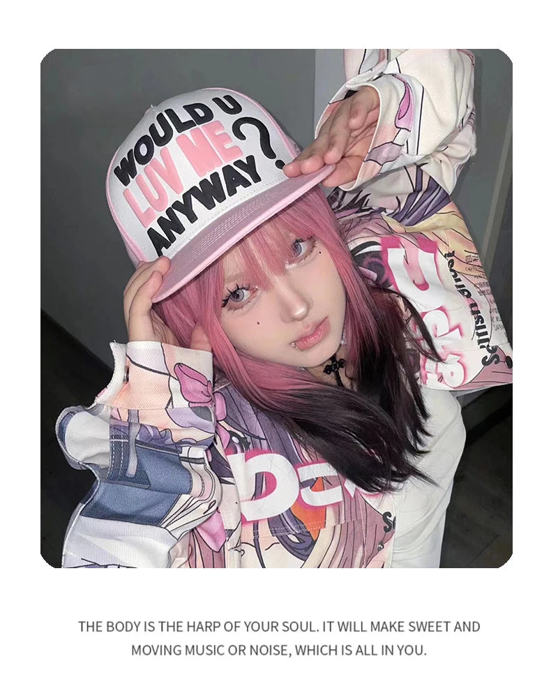 New Unisex Color Block Printed Letter Embroidery Baseball Hats Hip Hop Breathable Mesh Sunshade Street Trucker Caps Versatile