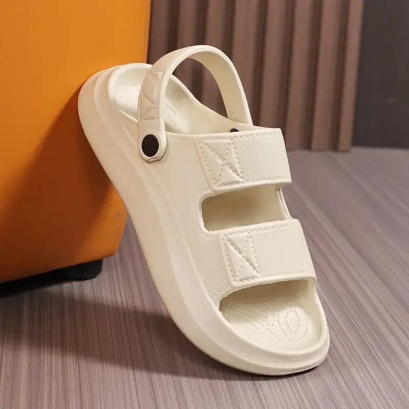 High Quality Summer Fashion Solid Color Convenient Men's Lightweight Slip on Casual Wear Resistant Large Size Sandals