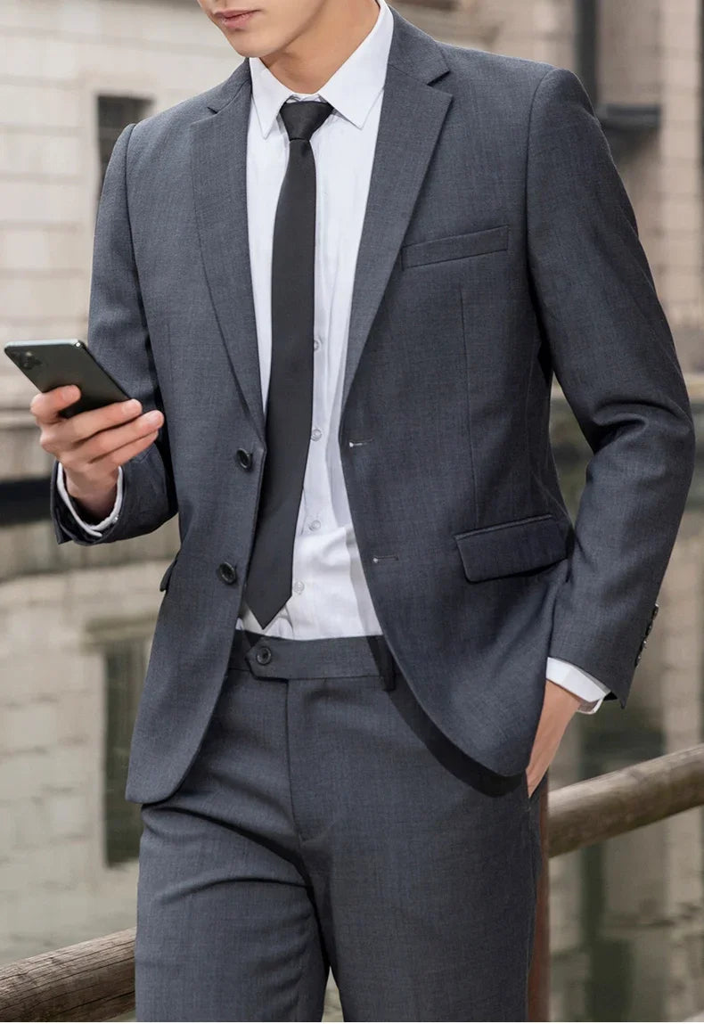 New (Blazer+ Vest + Pants) Fashion Business Men's Professional Dress Solid Color Trend Casual Gentleman Slim Groom Suit M-6XL