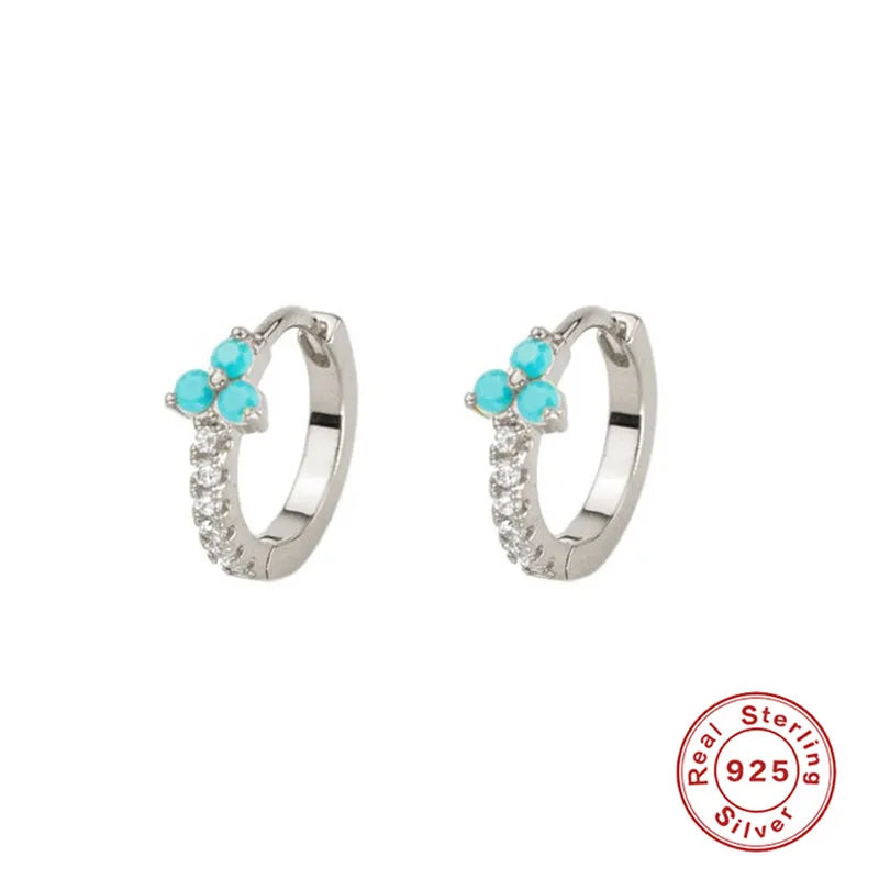 CANNER White Zircon Simple Love Round Earring For Women 925 Sterling Silver Earrings Hoops Pendiente Plata Piercing Gold Jewelry