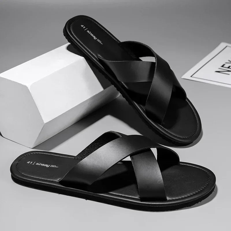 New Slippers Men's Summer Casual Shoes for Men Outdoor Comfortable Soft Sole Slides Beach Sandals Size 39-46 Dropshipping