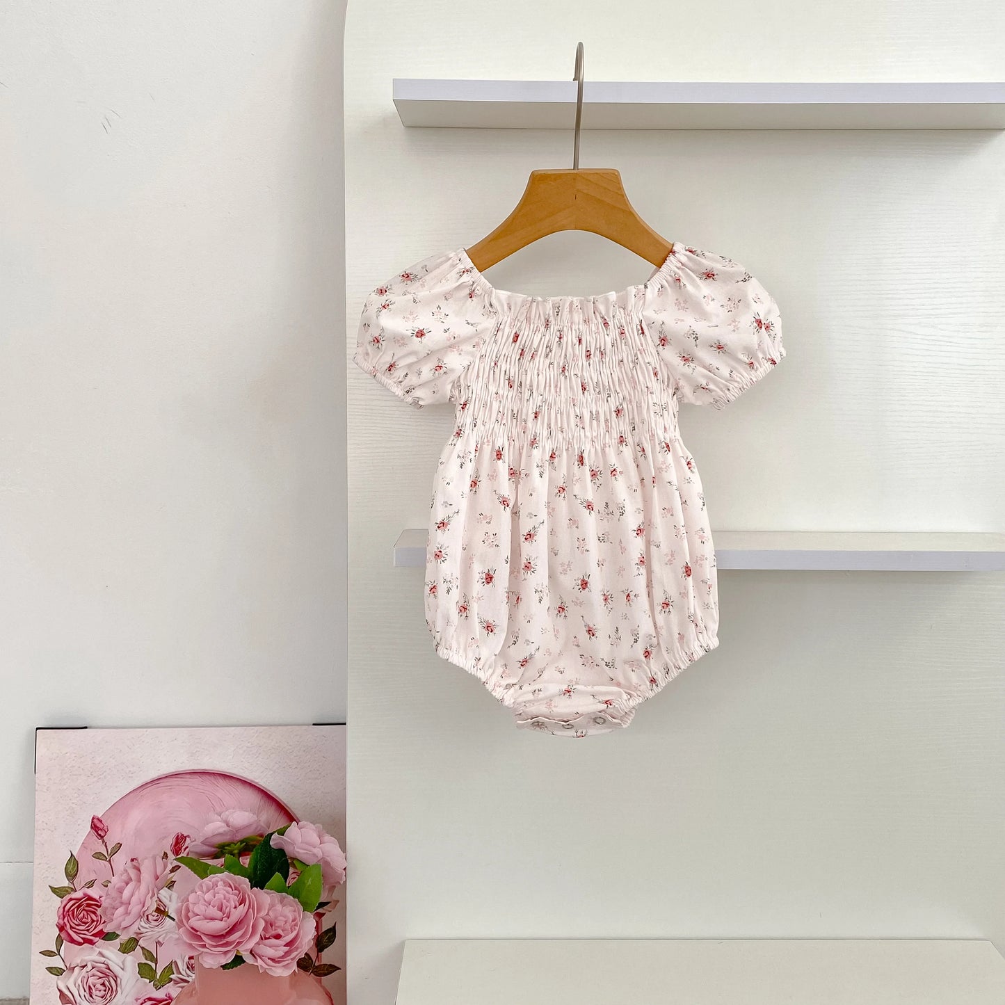 New Summer Newborn Clothes Kids Baby Girls Rompers 4 Colors New Infant Kids Baby Girls Embroider Flower Baby Rompers Clothes
