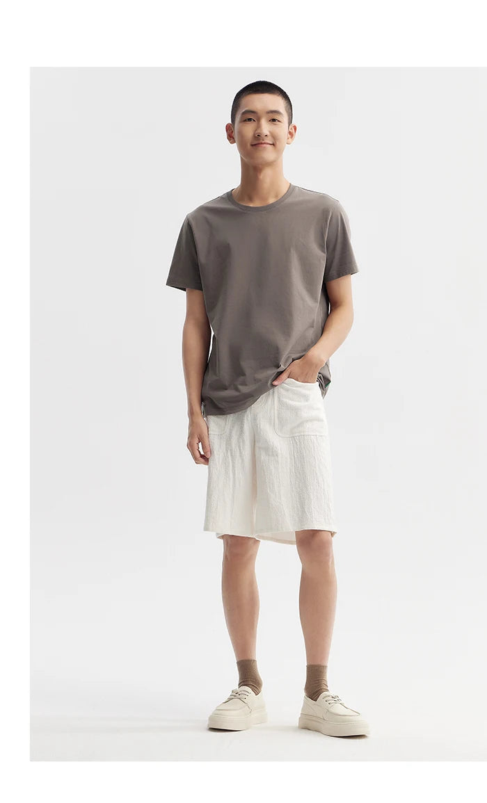Semir Short Sleeve T-Shirt Men 2024 Summer New Simple Solid Colour Top Slim Pullover Summer Clothing T Shirt