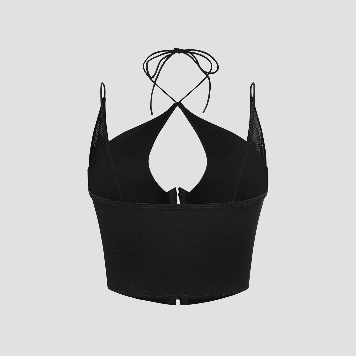 Sexy Cross-straps Corset Y2K Style Crop Top Backless Cut Out Push-up Halter Vest Women's Lingerie Slimming Elegant Chic Camisole