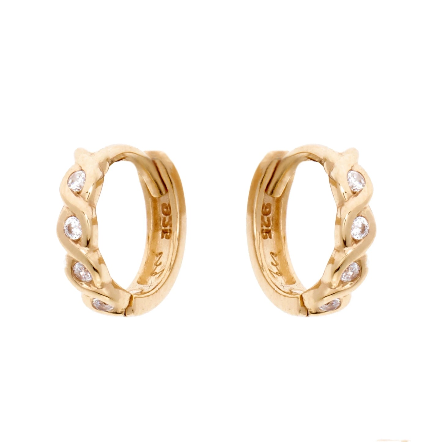 CANNER White Zircon Simple Love Round Earring For Women 925 Sterling Silver Earrings Hoops Pendiente Plata Piercing Gold Jewelry