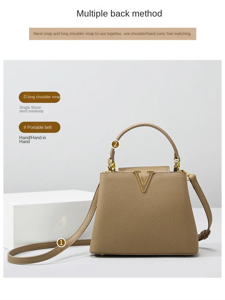 New Summer Versatile Women's Bag High-end Sense Exquisite Handbag Soft Leather Crossbody Commuter Bags Luxury Fashion
