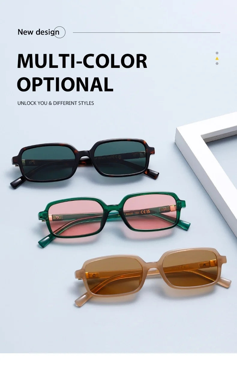 Polarized Small Square Sunglasses Men Women Driving Shades Uv400 Fashion Retro Vintage Sun Glasses Summer Trendy Travel Eyewear