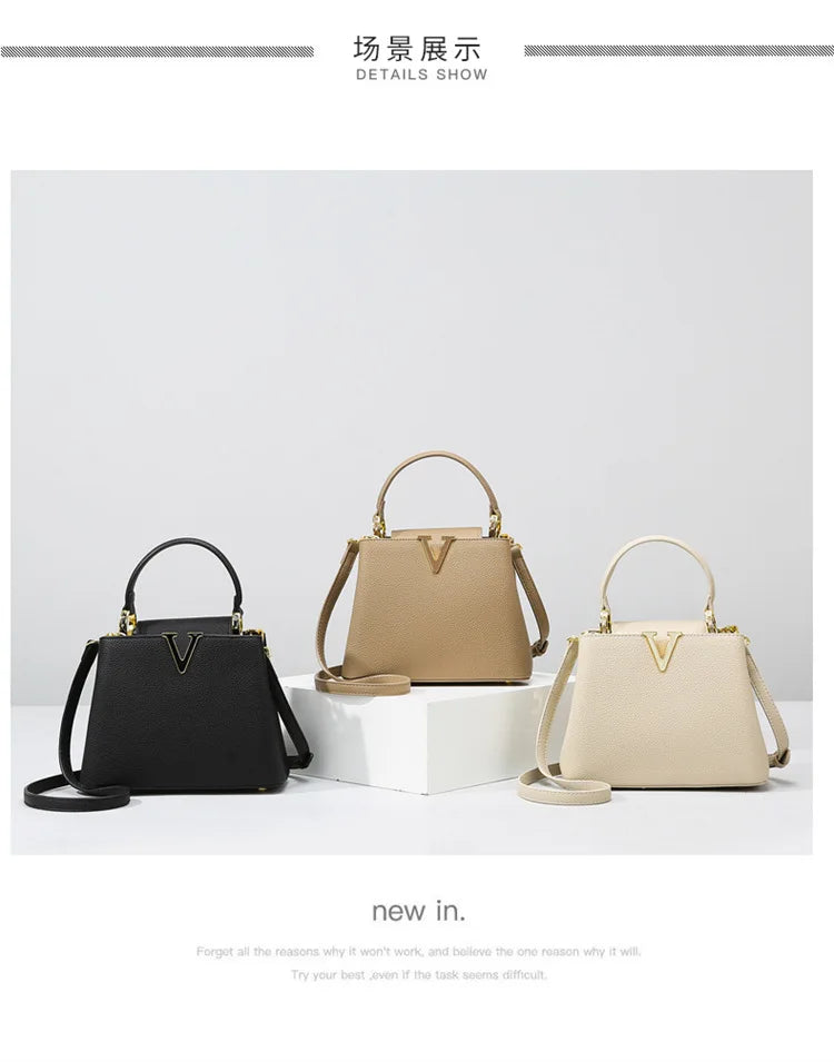 New Summer Versatile Women's Bag High-end Sense Exquisite Handbag Soft Leather Crossbody Commuter Bags Luxury Fashion