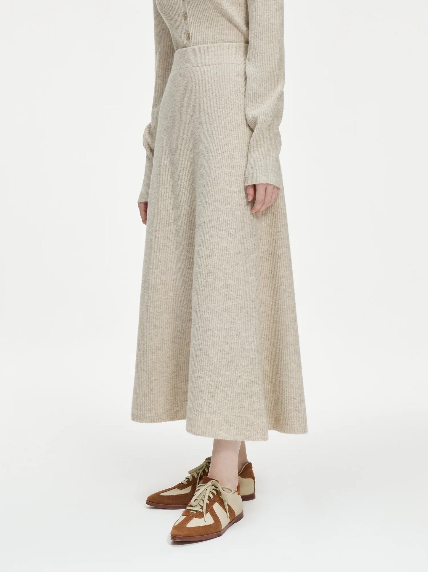 FSLE 5.5% Wool Knitting Chic Set For Women Autumn Winter 2024 New Design Cardigan Long Skirt Two Pieces Set 24FS14145+24FS14146