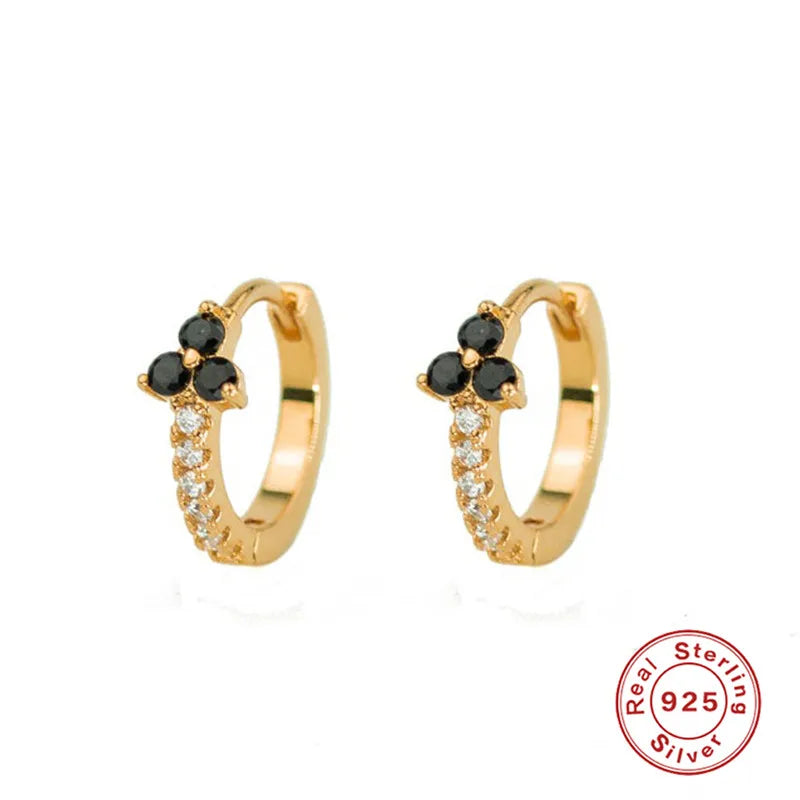 CANNER White Zircon Simple Love Round Earring For Women 925 Sterling Silver Earrings Hoops Pendiente Plata Piercing Gold Jewelry