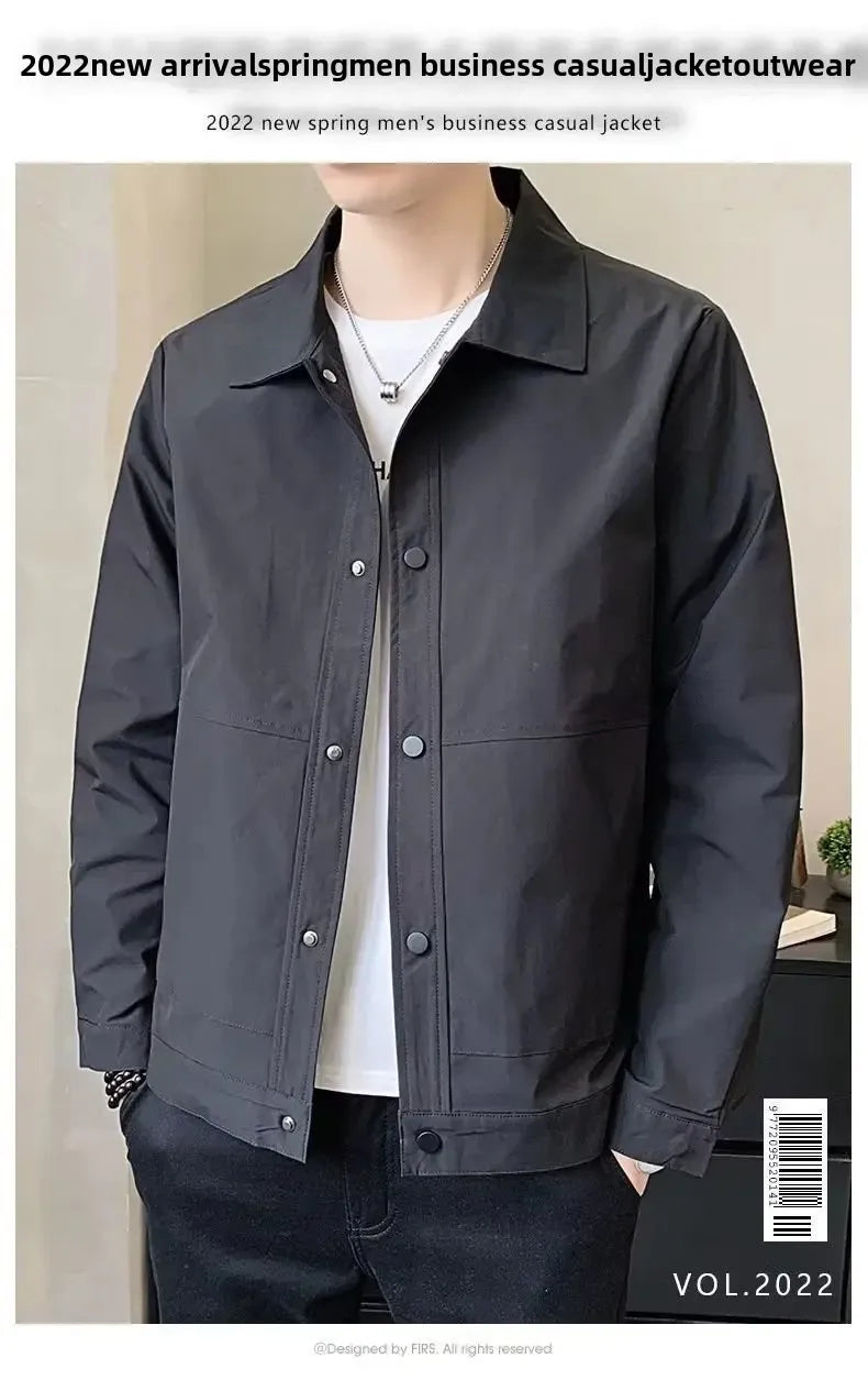 Casual Collared Men's Jacket Hot Sale Of The Season New Style British Style Versatile Spring Autumn Youth Casual Fashionable Mal