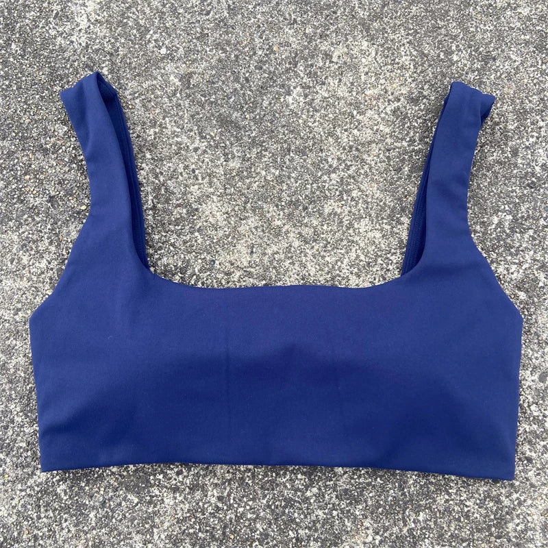 Solid Color Sports Bra Push Up Gym Underwear Women Breathable Yoga Vest Clothes High Impact Fitness Workout Top With Chest Pad