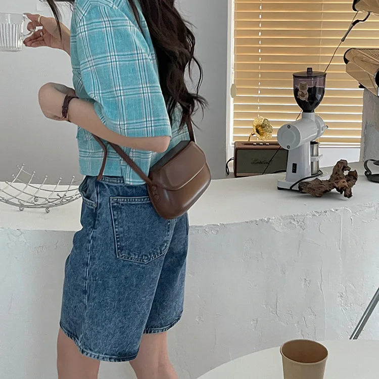 Fashion Women Messenger Bag PU Leather Small Shell Bag Vintage Shoulder Bag Ladies Handbags Luxury Purse Crossbody Bags