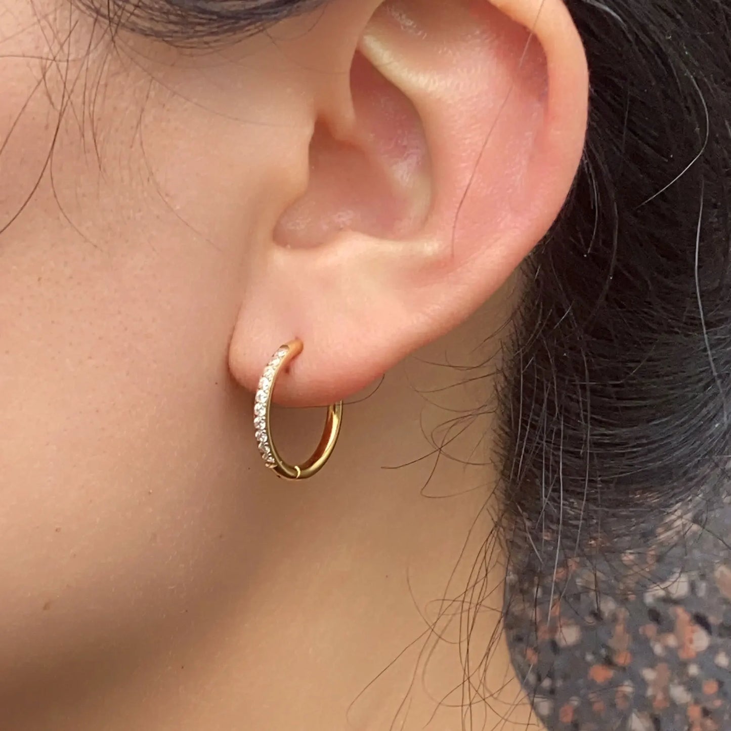 20G Stainless Steel Minimal Hoop Earring Crystal Zirconia Cartilage Helix Earring Piercing Accessory Trendy Female Hoops For Men