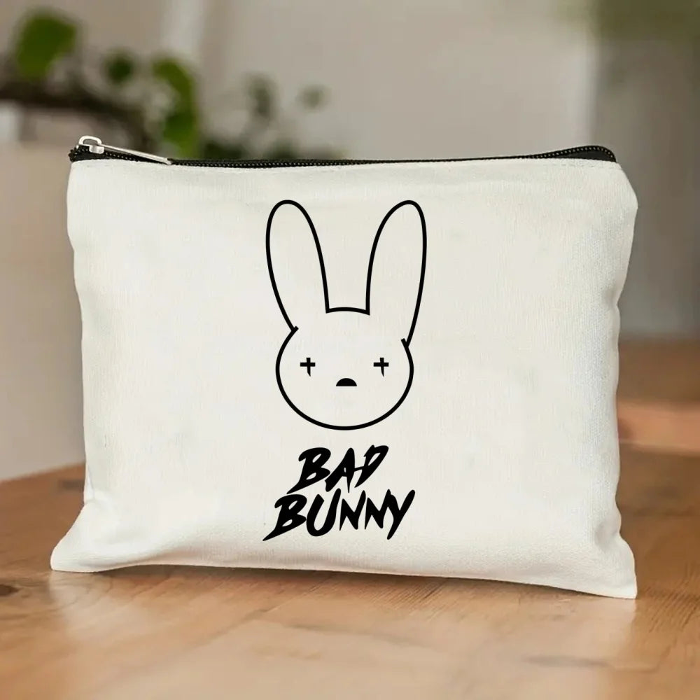 Un Verano Sin Ti Gift Bag Set, Bad Bunny Print Tote Bag, Casual Canvas Shoulder Bag with Mini Storage Bag
