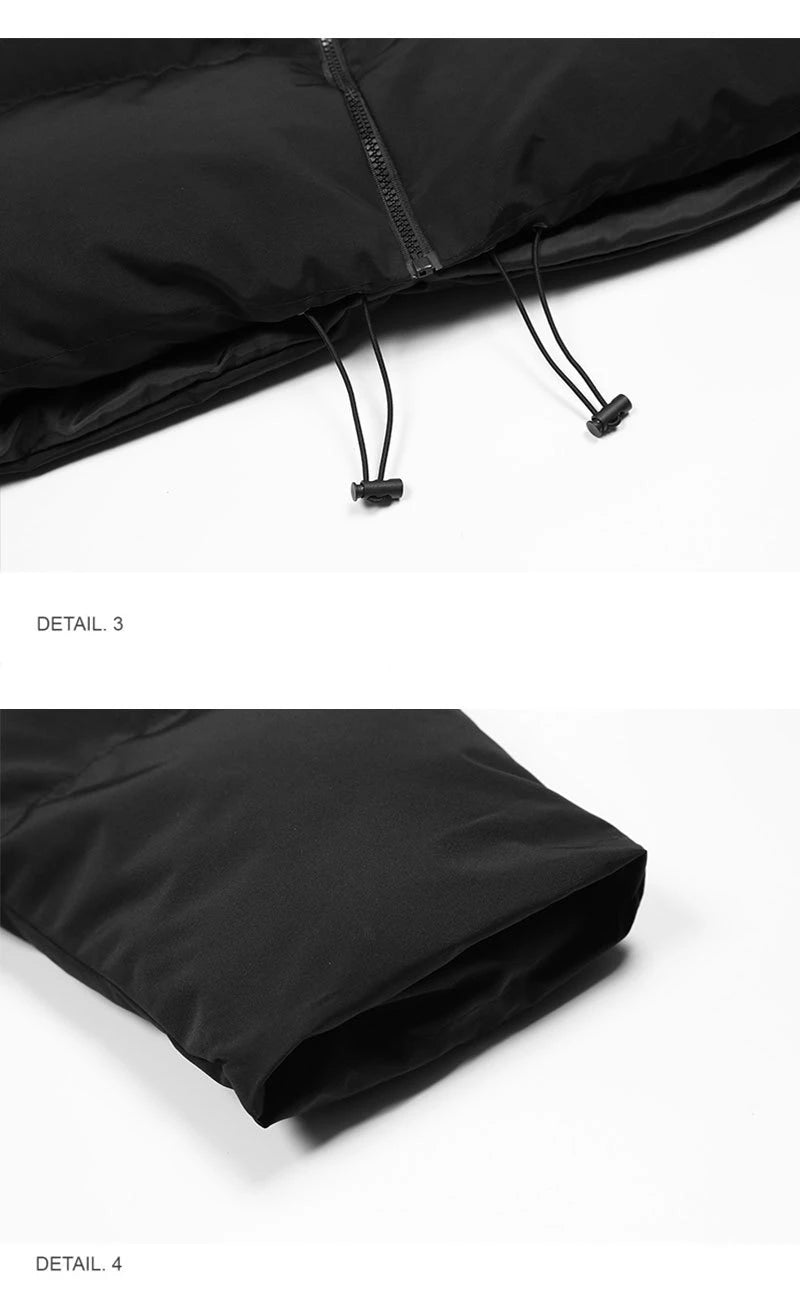 Cotton-Padded Hip Hop Parkas Men Devil Horns Winter Hooded Down Jacket Retro Y2K Thicken Puffer High Street Loose Bubbles Coats