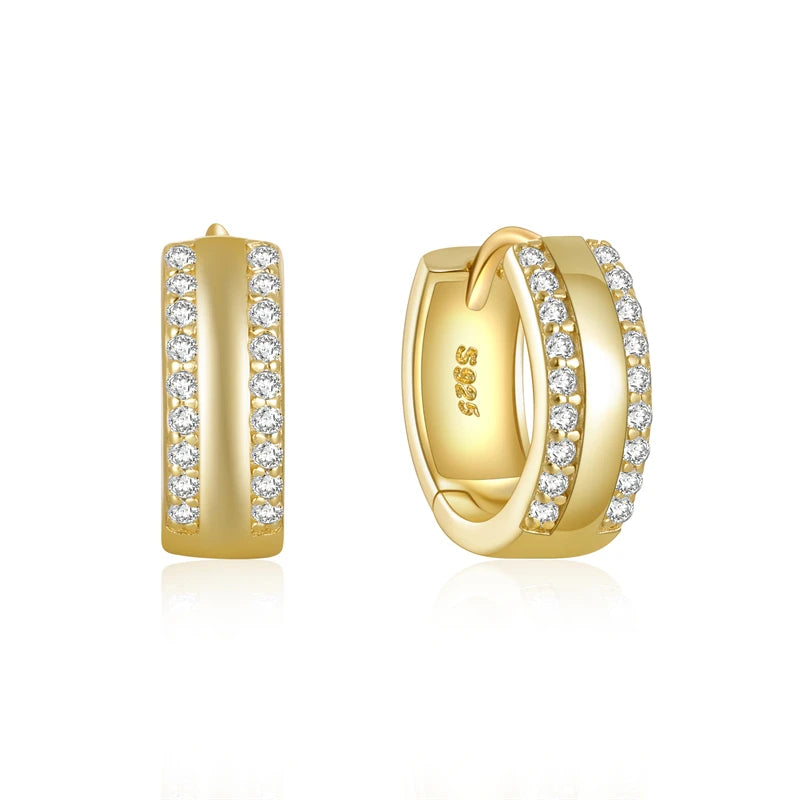CANNER White Zircon Simple Love Round Earring For Women 925 Sterling Silver Earrings Hoops Pendiente Plata Piercing Gold Jewelry