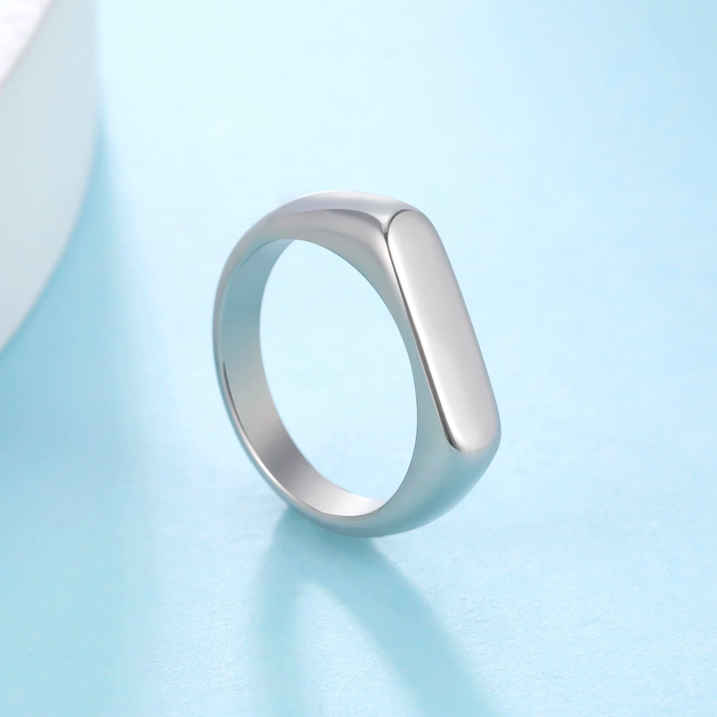 Skyrim Stainless Steel Signet Rings for Men Women Minimalist 5MM Wide Finger Rings 2025 Trend Wedding Couple Jewelry Gift Hot