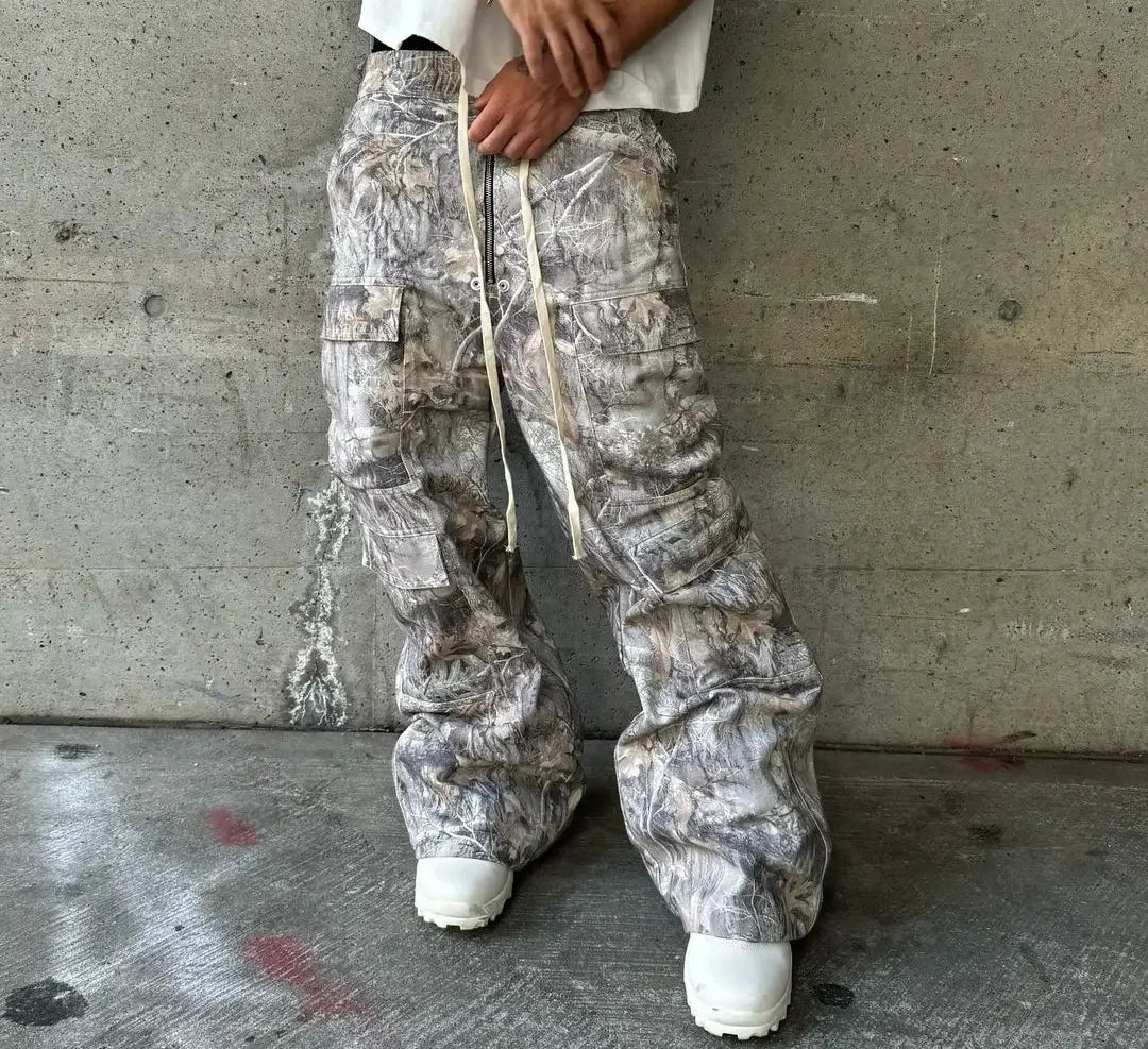 Multi-Pocket Camouflage Loose Straight Leg Wide Leg Pants Hip Hop Trend Casual Pants Harajuku Style Y2k Pants Streetwear