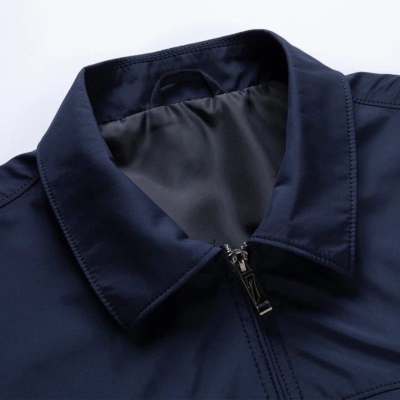 Business Casual Jacket Dad Outer Suit Coat New Men's Middle-aged and Elderly Stand-up Collar Plus Size Spring and Autumn