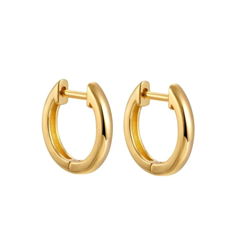 CANNER White Zircon Simple Love Round Earring For Women 925 Sterling Silver Earrings Hoops Pendiente Plata Piercing Gold Jewelry