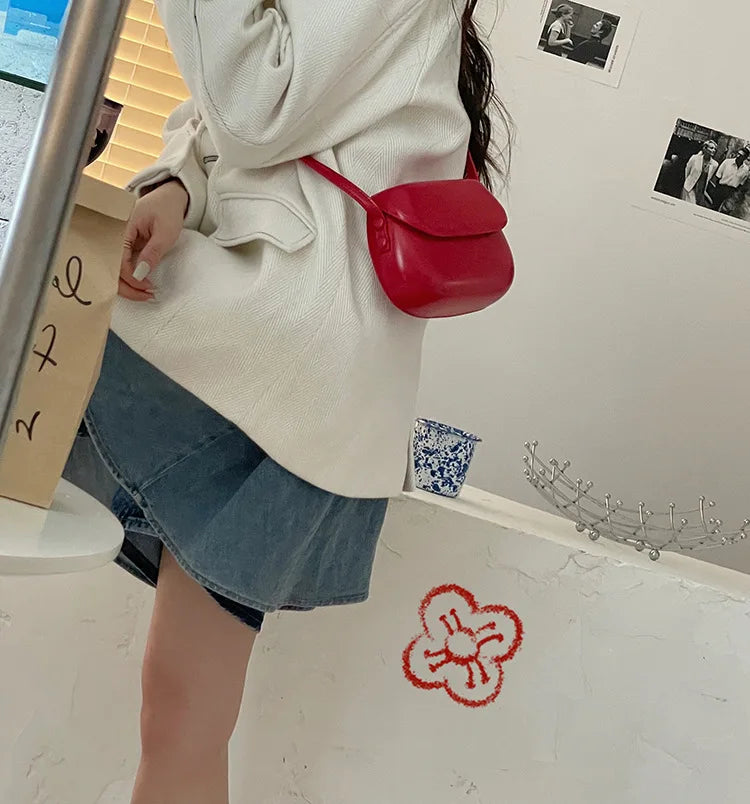 Fashion Women Messenger Bag PU Leather Small Shell Bag Vintage Shoulder Bag Ladies Handbags Luxury Purse Crossbody Bags